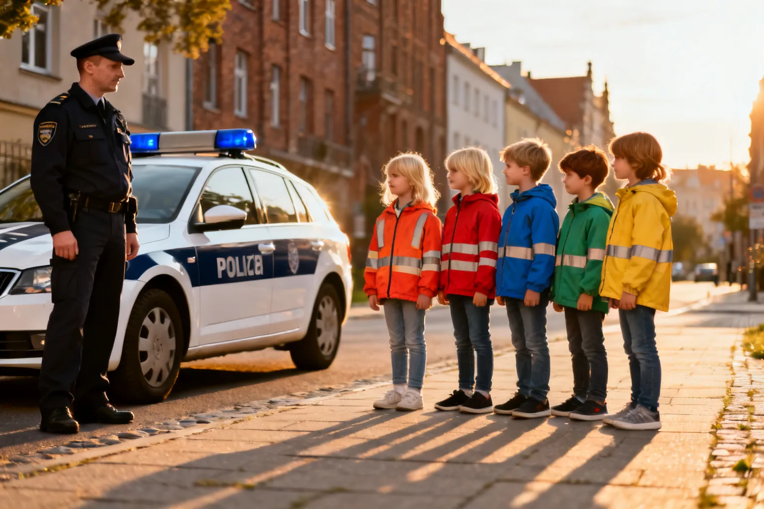 Policjant uczy przedszkolaków o odblaskach — spotkanie w Gdańsku